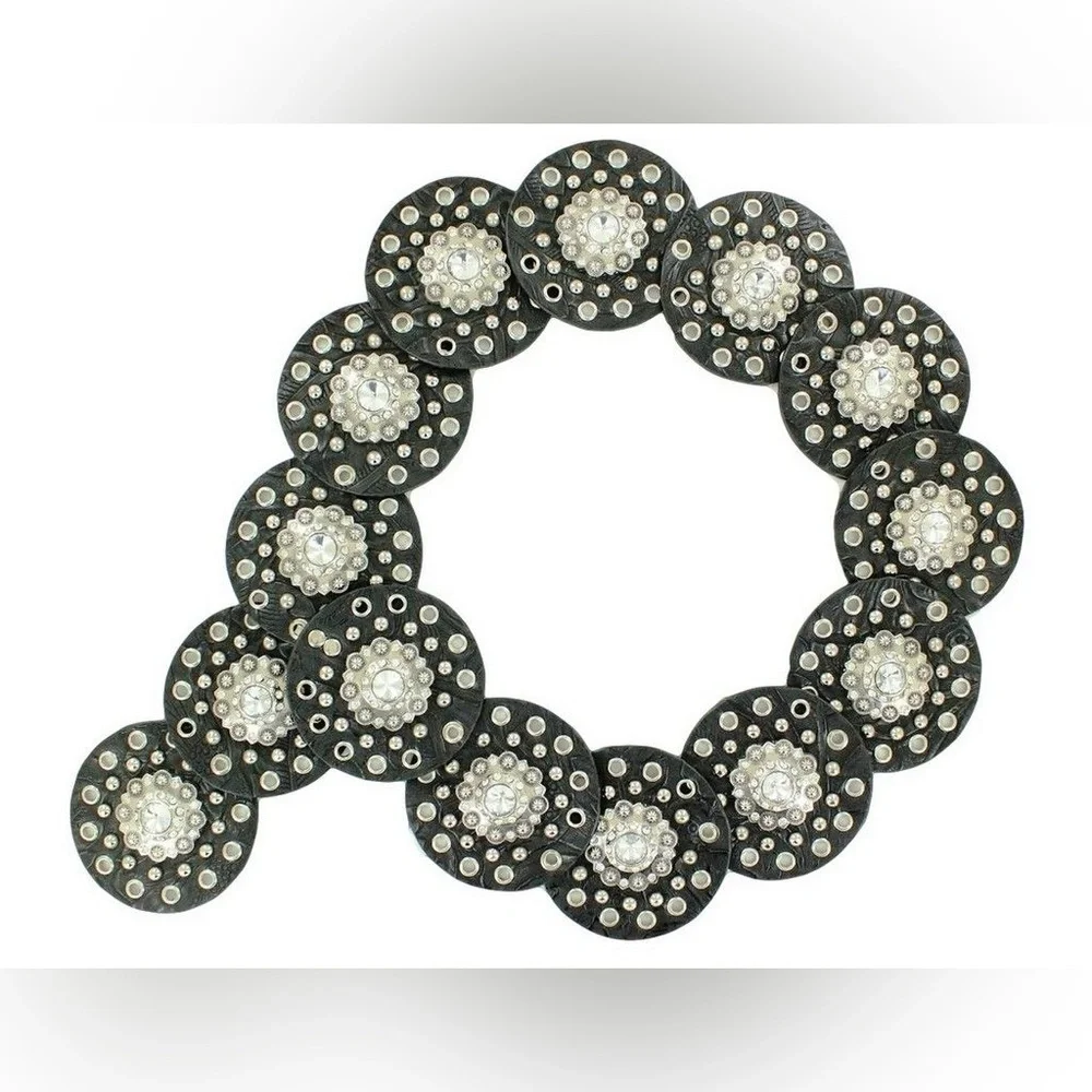 Nocona Crystal Concho Belt Women’s Western Rhinestone Belt - Picture 2 of 8